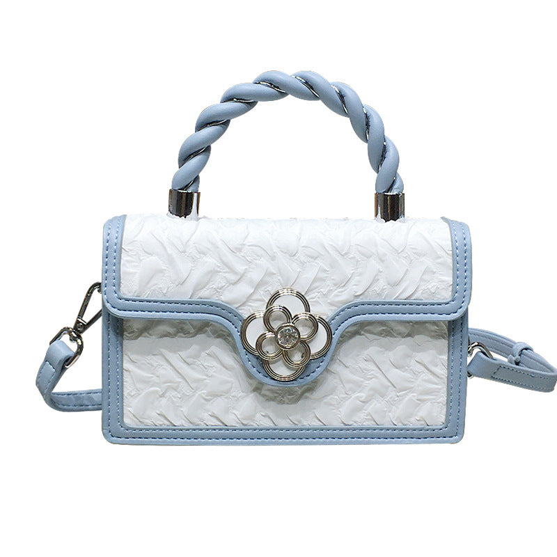 Hand-woven Niche Color Matching Pleated Portable Handbags