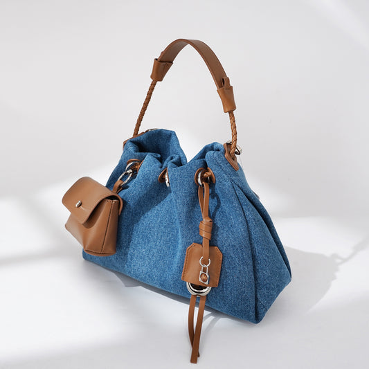 Design Genuine Leather Denim High Sense Fashion Crossbody Bags