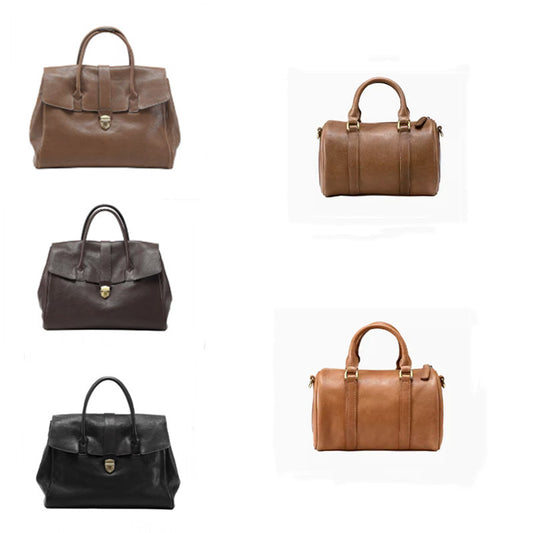 Women's Lazy Full Series Genuine Leather Large Bags