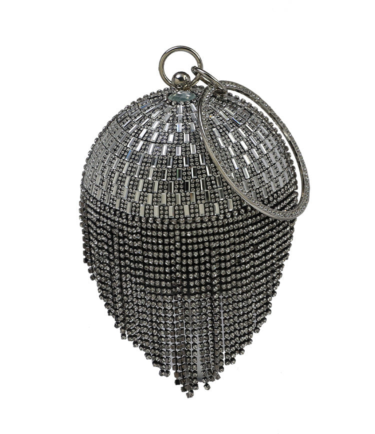 Women's Spherical Diamond Banquet Clutch Formal Dress Evening Bags