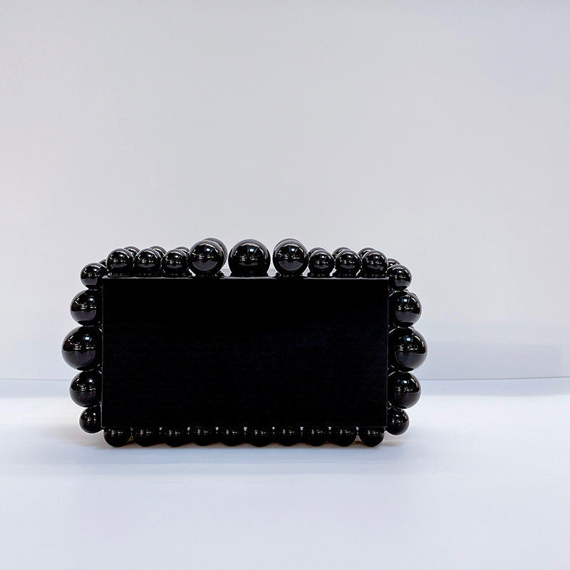 Women's Trendy Acrylic Cloud Glue Beads Clutch Evening Bags