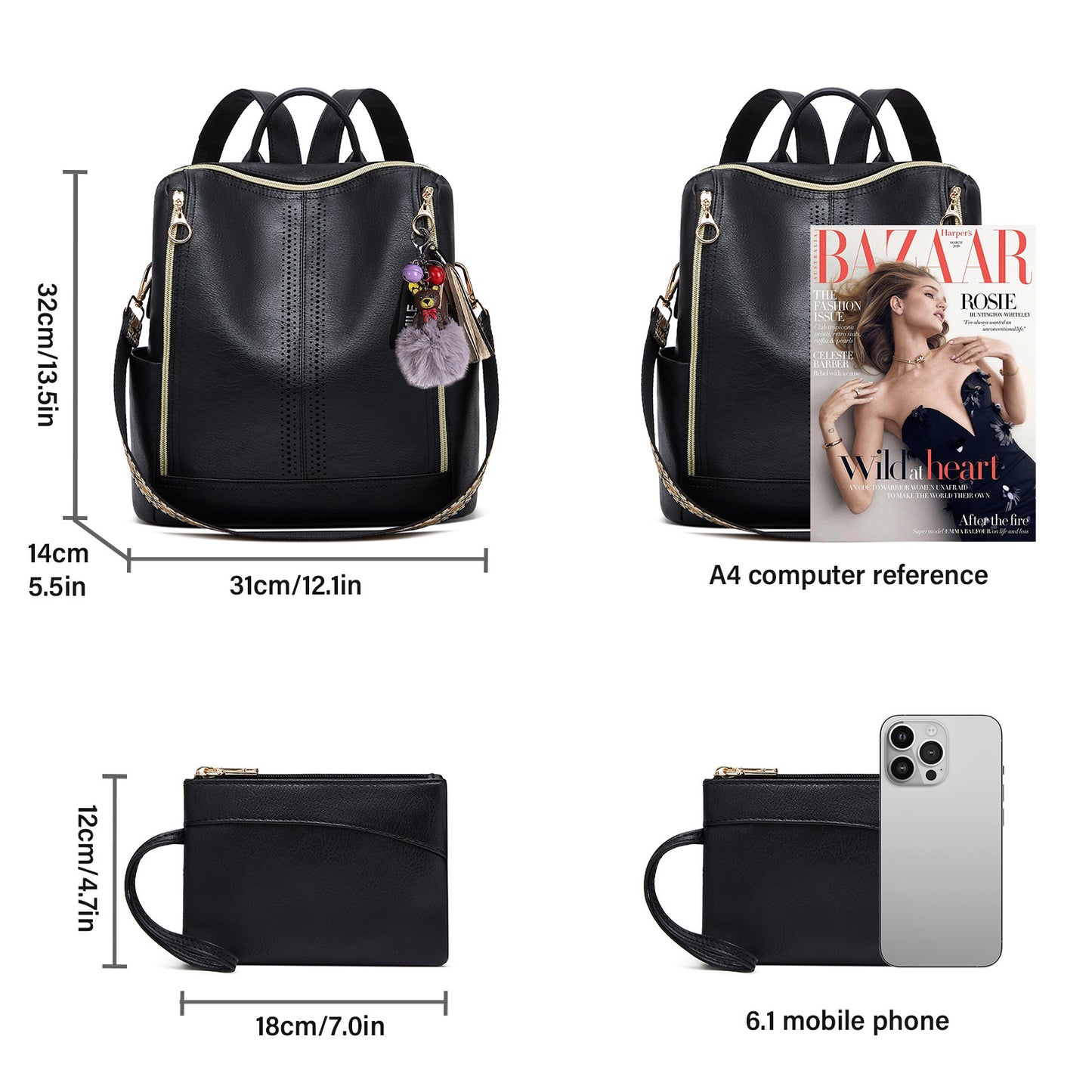 Popular Cool Women's Korean Soft Leather Backpacks