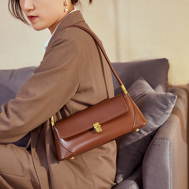 Fashion Elegant Autumn Underarm Genuine Leather Handbags