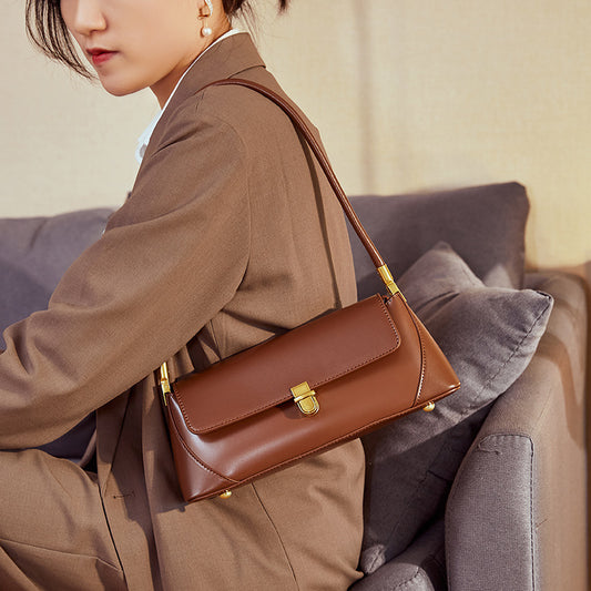 Fashion Elegant Autumn Underarm Genuine Leather Handbags