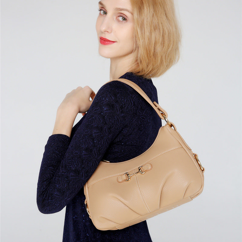 Women's Fashion Soft Leather Simple For Elders Crossbody Bags
