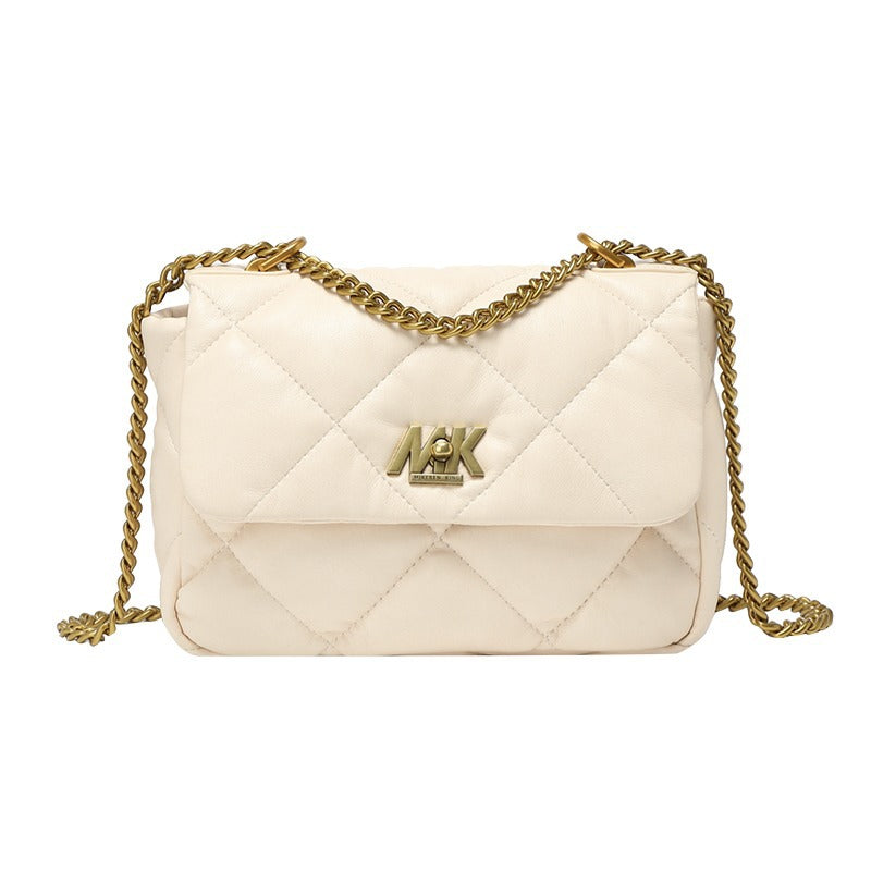 Women's Genuine Leather Classic Style Diamond Pattern Shoulder Bags