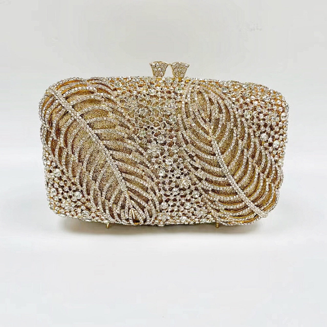 Women's Strictly Choose Two Pieces Leaf Shaped Diamond Banquet Rhinestone Evening Bags