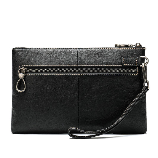 Men's Clutch Leather Business Cowhide Vintage Hand-rub Men's Handbags