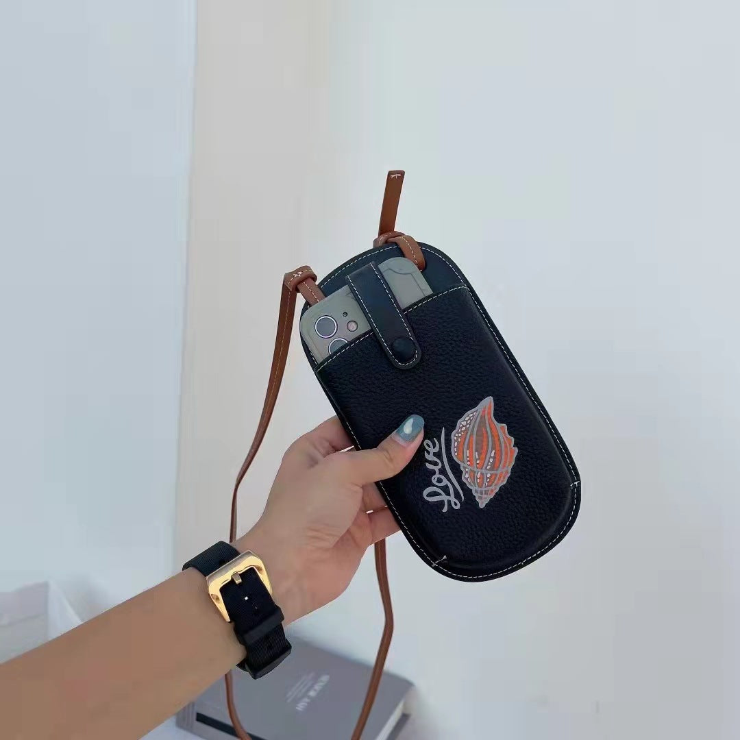 Women's First Layer Cowhide Mini Vertical Mobile Shoulder Bags