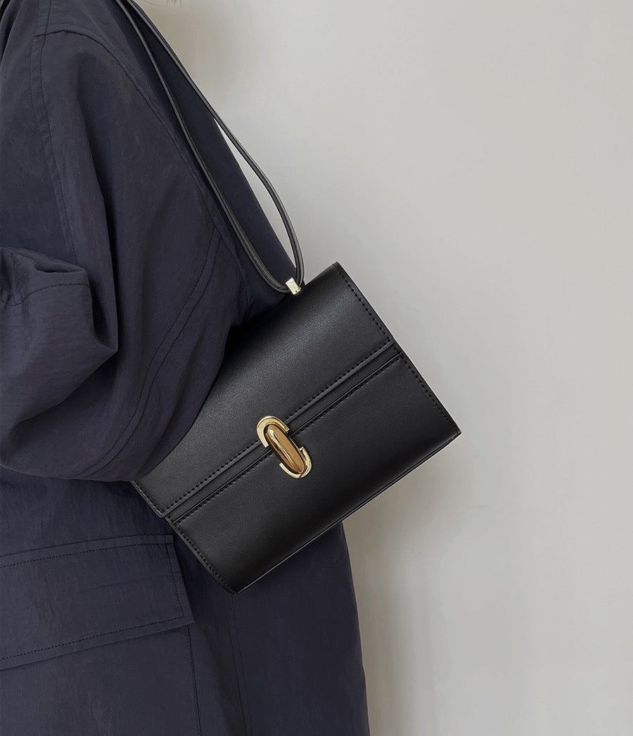 Niche Advanced French Simplicity Cowhide Leather Crossbody Bags
