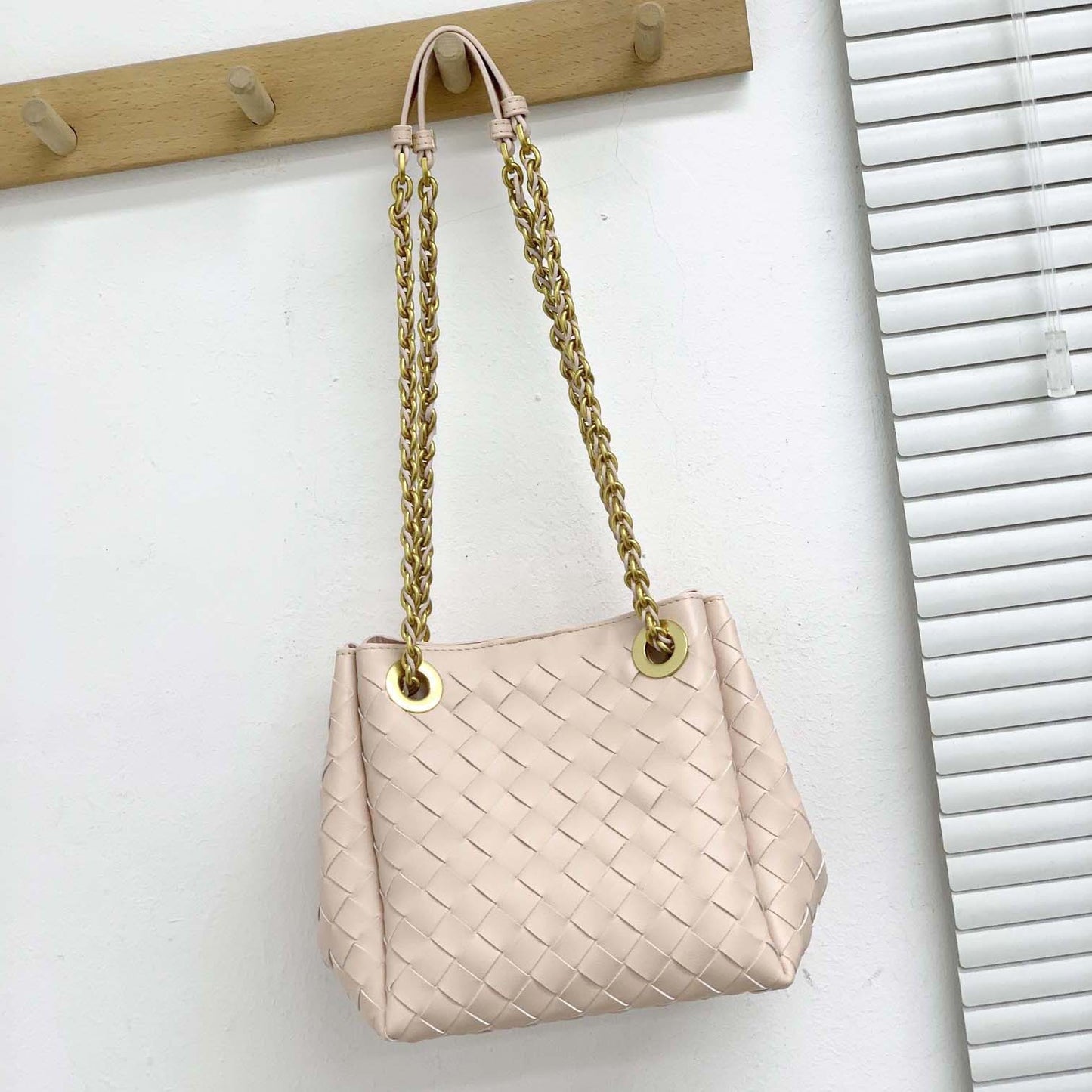 Women's Parachute Handmade Genuine Leather Woven Commuter Crossbody Bags