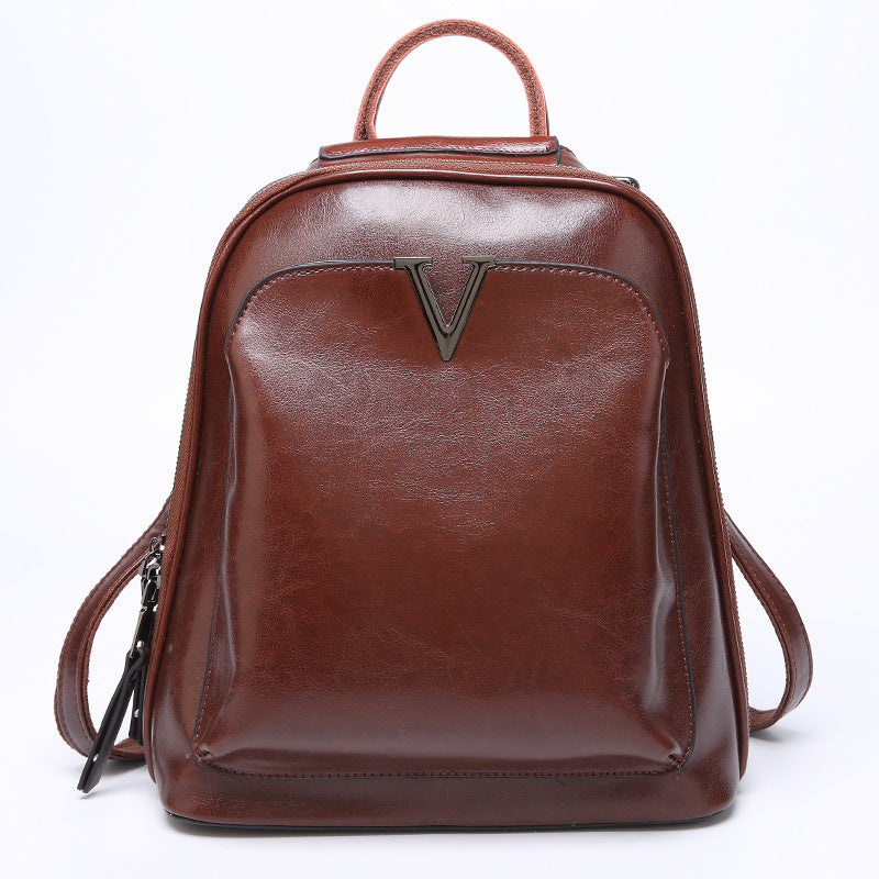 Women's Genuine Leather Soft Lightweight Commuter Style Backpacks
