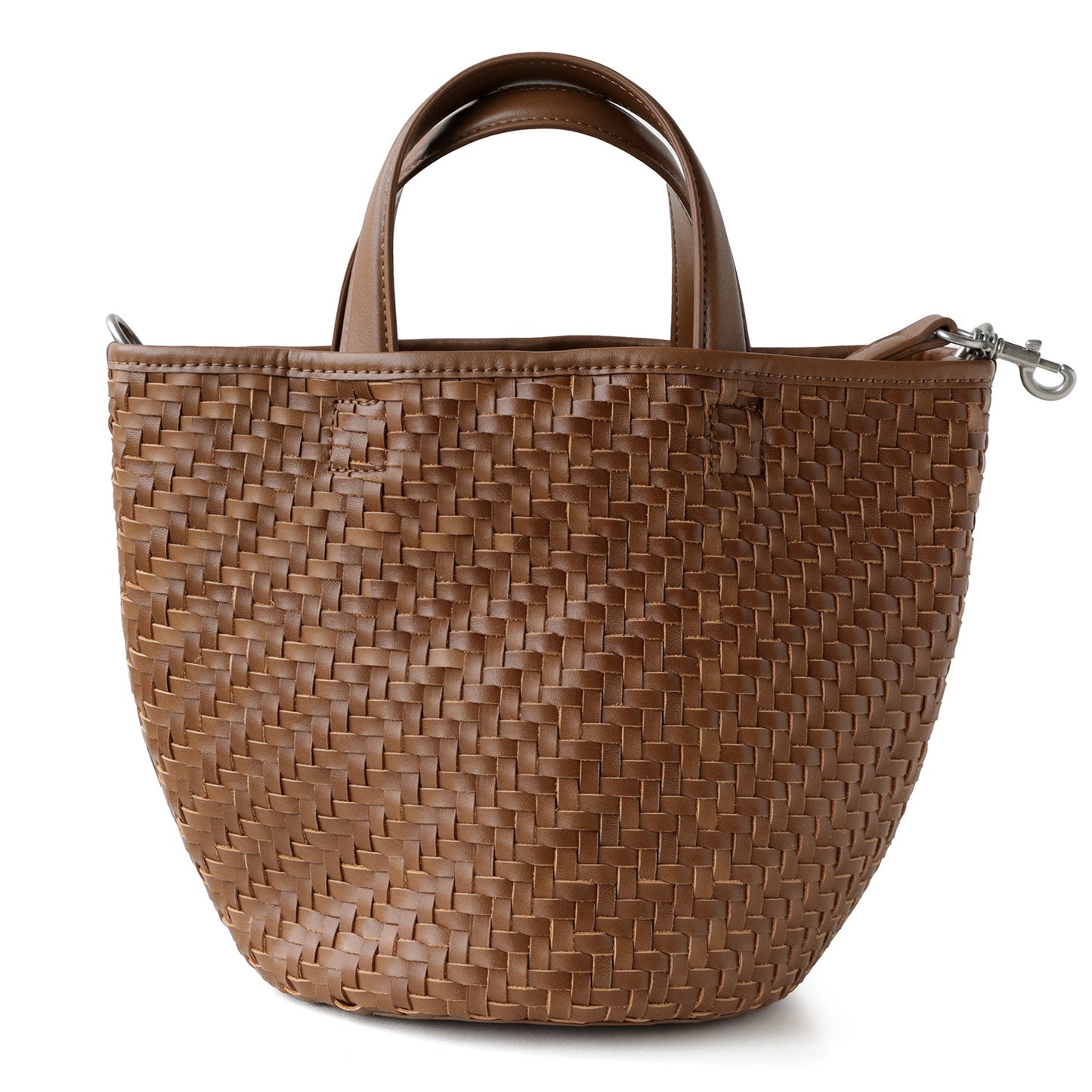 Women's Vegetable Tanning Leather Handmade Woven Basket Handbags