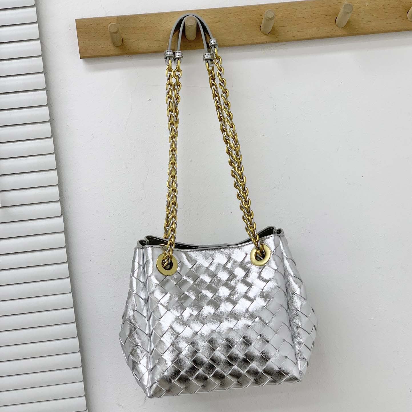 Women's Parachute Handmade Genuine Leather Woven Commuter Crossbody Bags