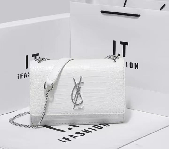 Women's Classy Fashion Crocodile Pattern Chain Shoulder Bags