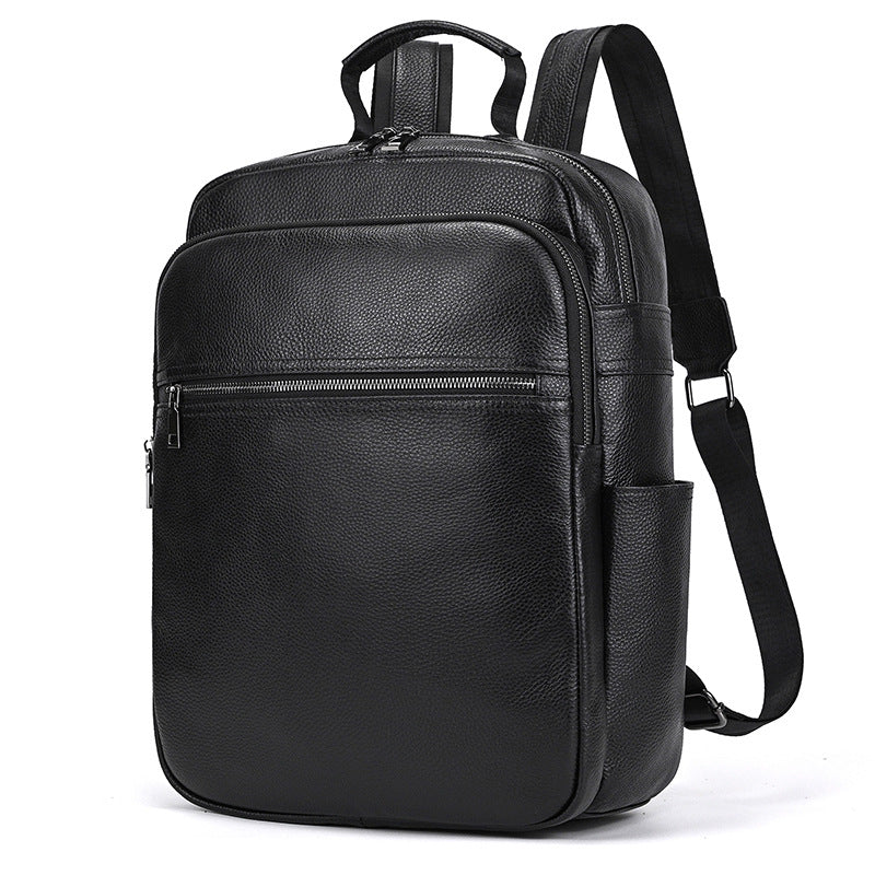Classic Men's Simple Fashion Leather Cowhide Backpacks