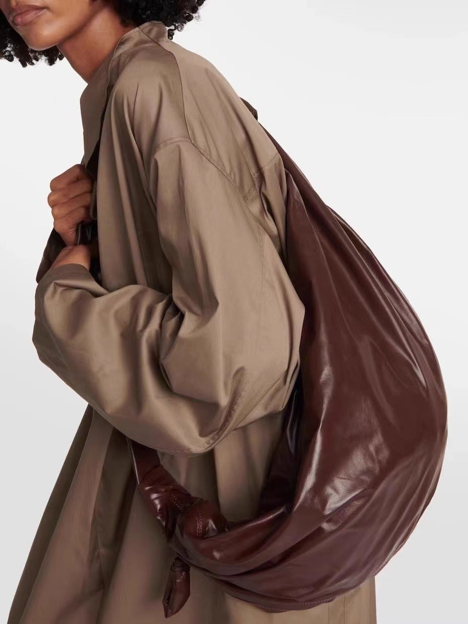 Slouchy Women's Leather Texture Croissant Dumpling Crossbody Bags