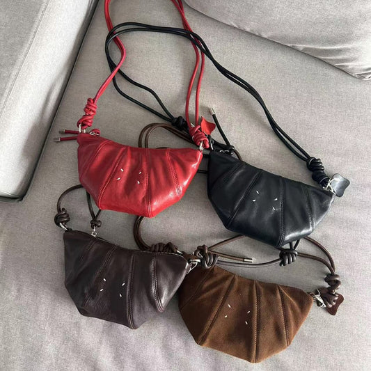 Design Stitching Knotted Croissant Sheepskin Dumpling Crossbody Bags