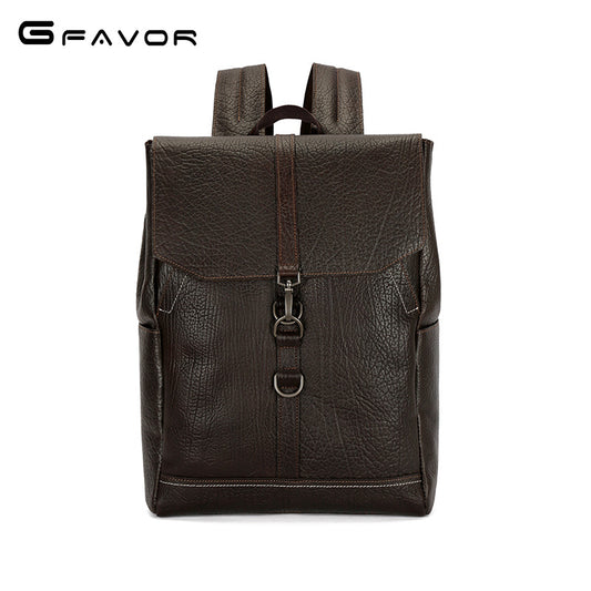 Men's Creative Popular Business Leather Cowhide Backpacks