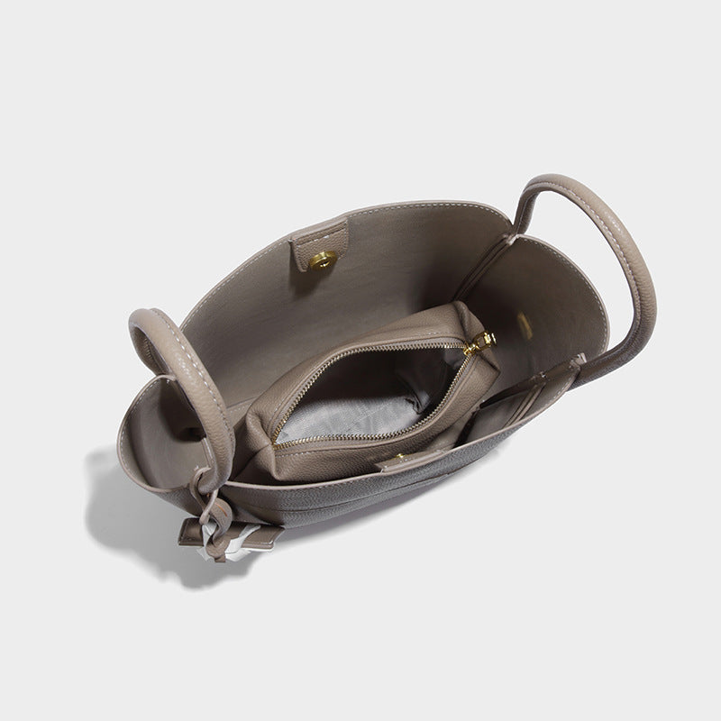 Women's Stitching Contrast Color Versatile Large Capacity Tote Bags