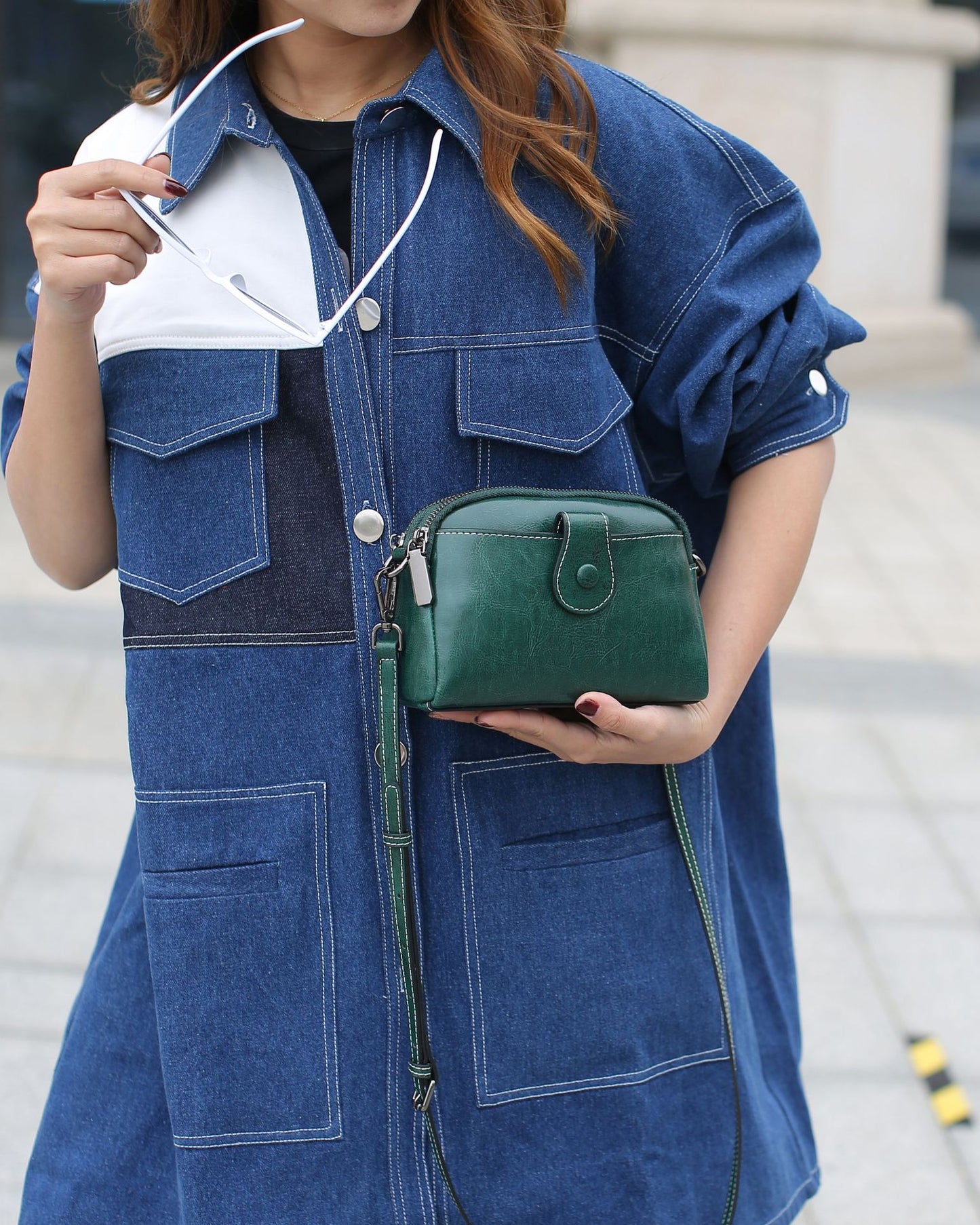 Women's Oil Wax Cowhide Single Lady's Practical Shoulder Bags