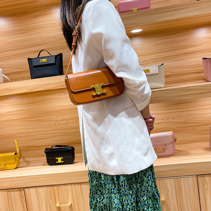 Women's Trendy Triumphant Underarm French Stick Solid Bags