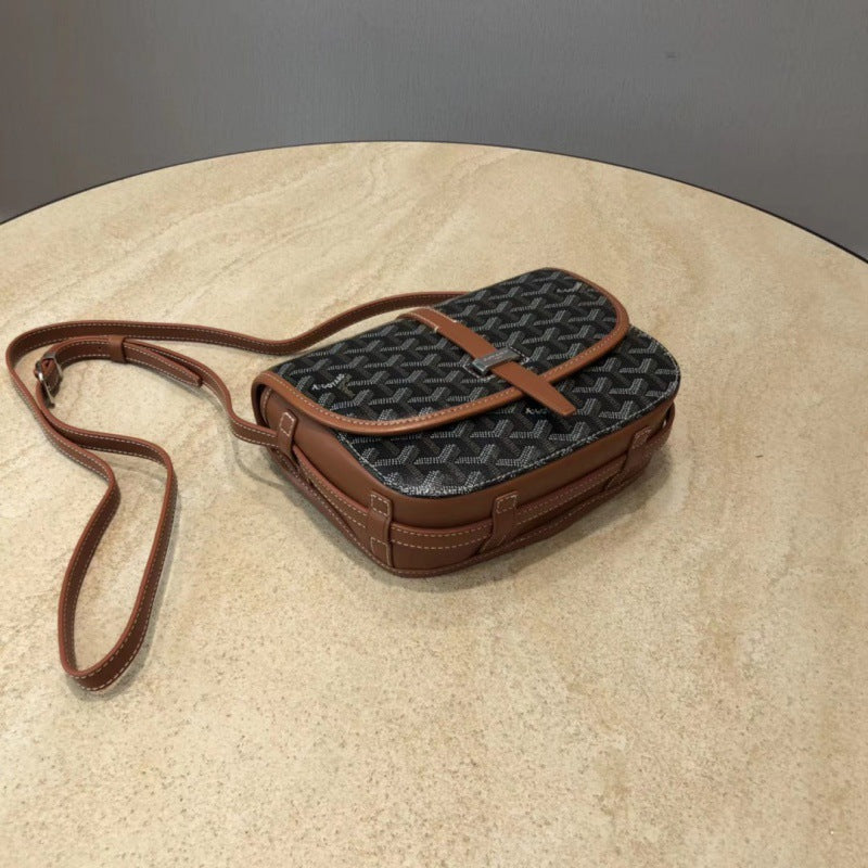 Slouchy Single Saddle Dog Teeth Monogram Shoulder Bags