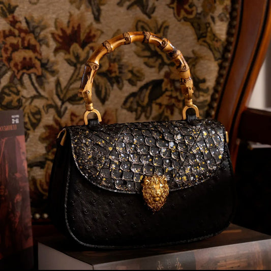 Women's High-grade Retro Leather Bamboo Joint Minority Crossbody Bags