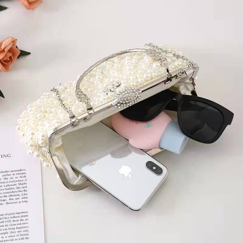 Women's Elegant Pearl Dinner Clutch Banquet Commuting Evening Bags