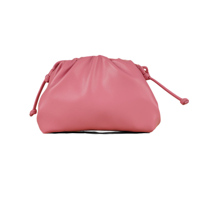 Korean Style Solid Color Soft Leather Clutch Shoulder Bags