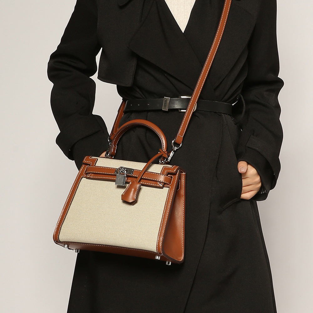 Women's Classic Stitching Canvas Second Generation Kelly Handbags