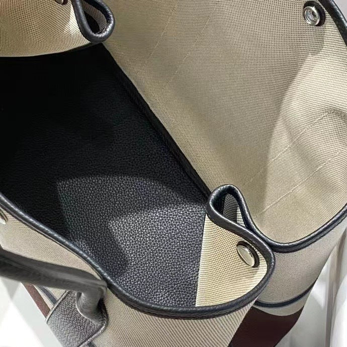 Inch Iti Painted Canvas Stitched Cowhide Large Shoulder Bags