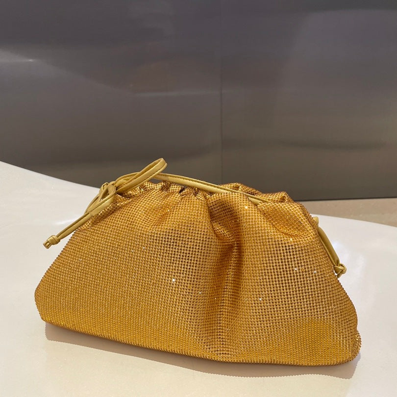 Women's Diamond Cloud Korean Style Pleated Clip Crossbody Bags