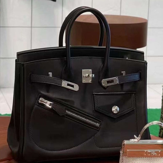 Fashionable Dark Large Capacity Pocket Design Shoulder Bags