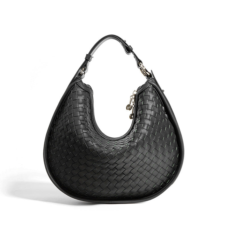 Women's Leather Selenodont Large Capacity Commuter Hand-woven Bags