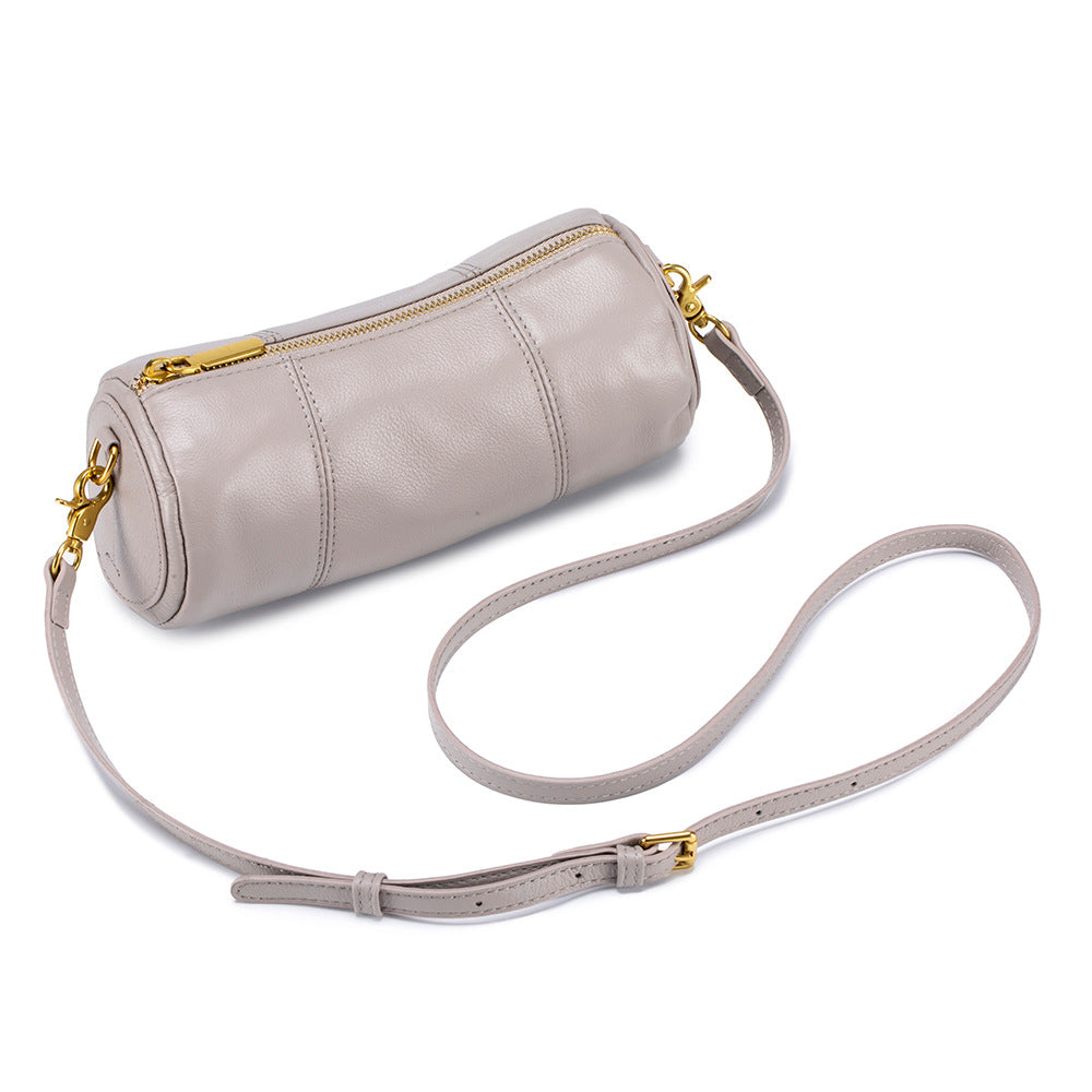 Women's Layer Leather Elegant Round Large Capacity Niche Bags
