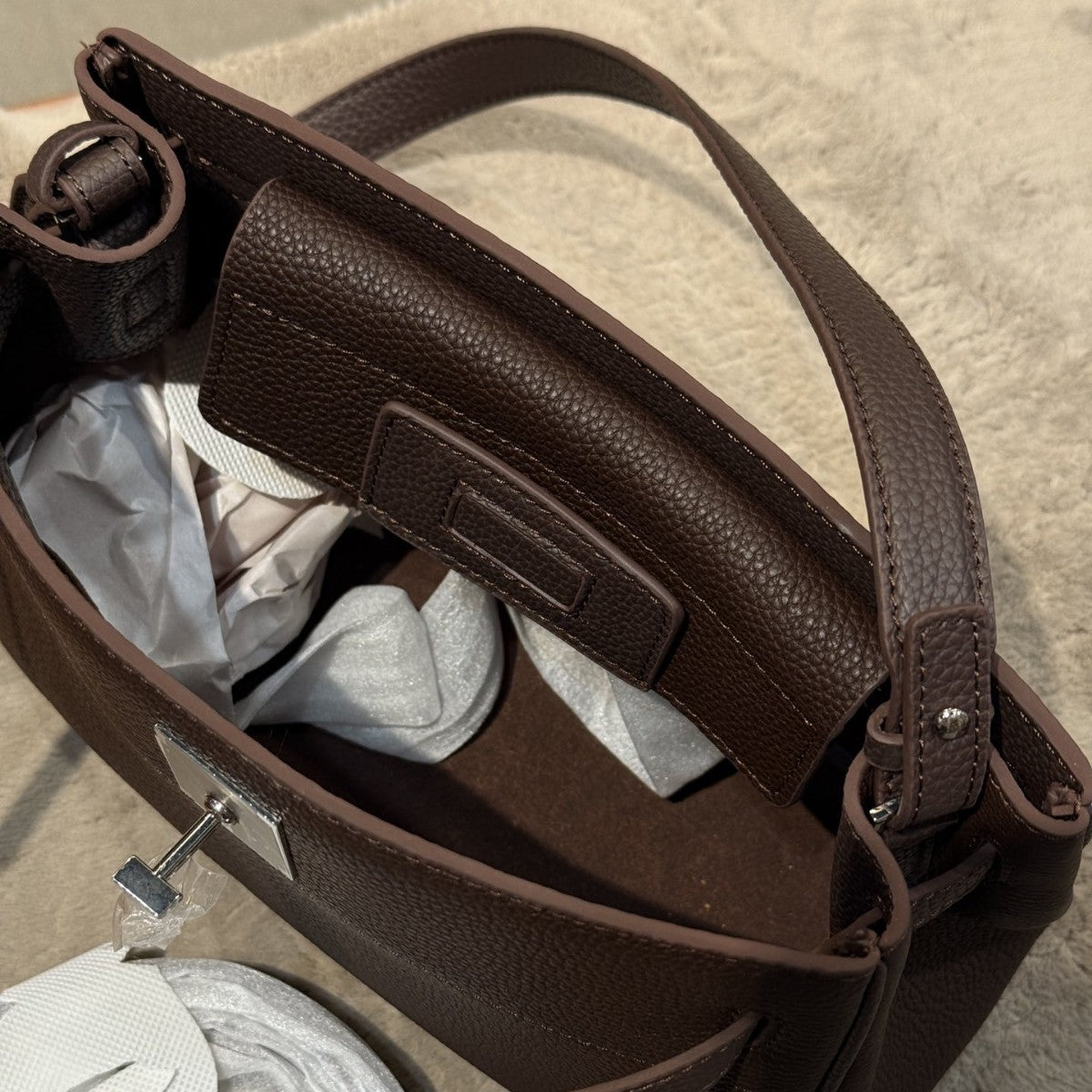 Women's Kelly Underarm First Layer Cowhide Shoulder Bags