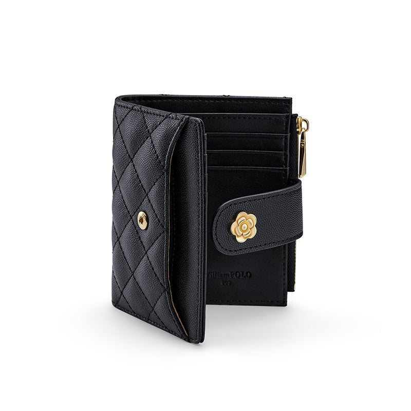Women's Paul Leather Exquisite Mini Clamp Ladies Wallets