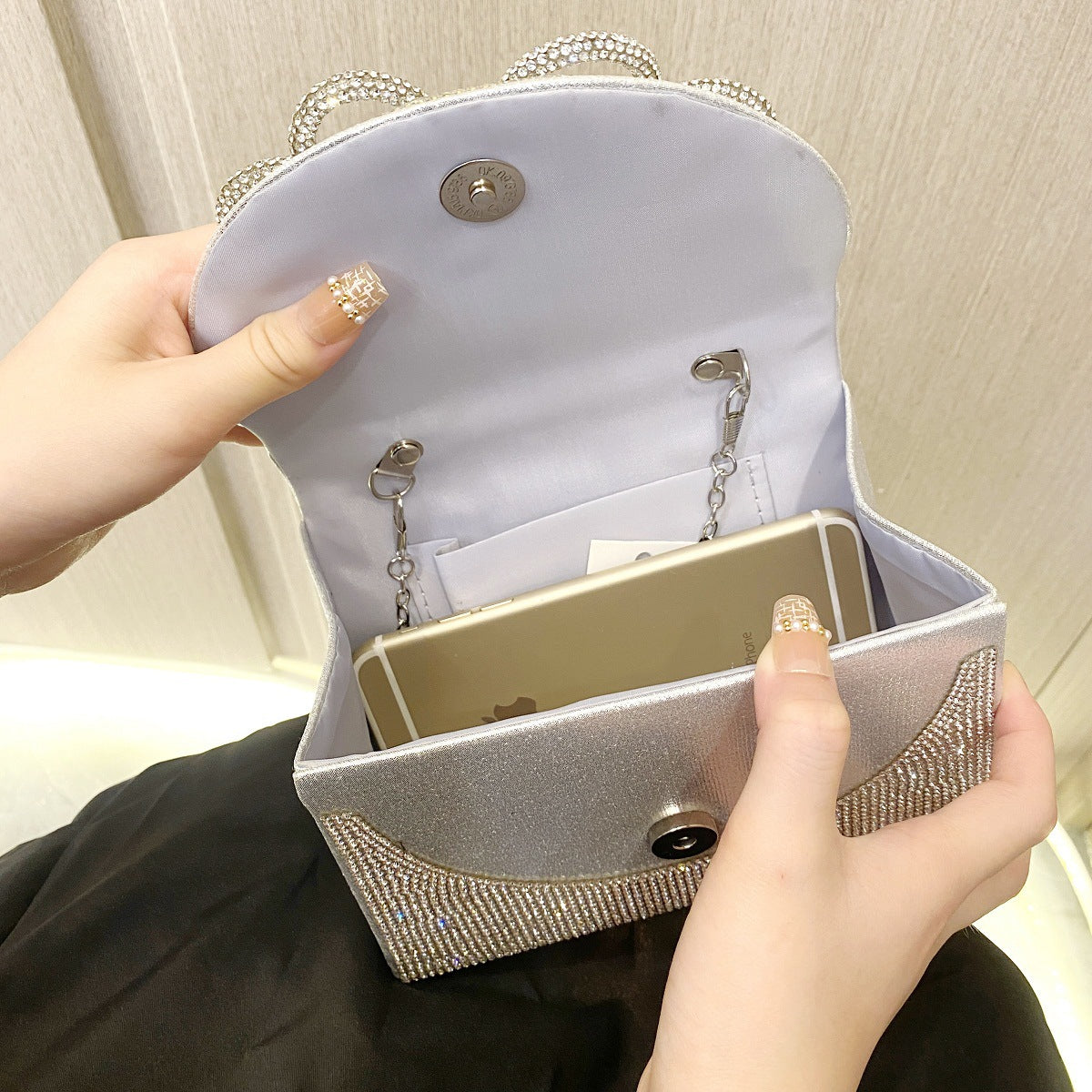Sier Rhinestone Bar Party Birthday Wedding Evening Bags