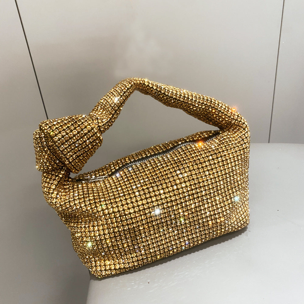 Women's Rhinestone Big Diamond Knotted Fashion Underarm Handbags