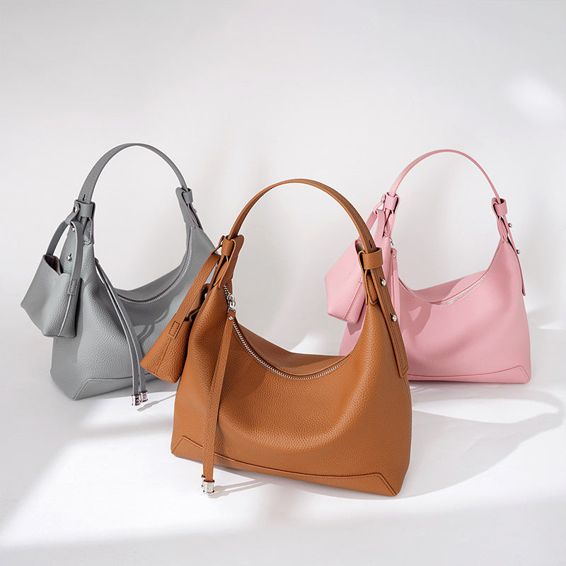 Women's Genuine Leather Large Capacity Niche High Shoulder Bags