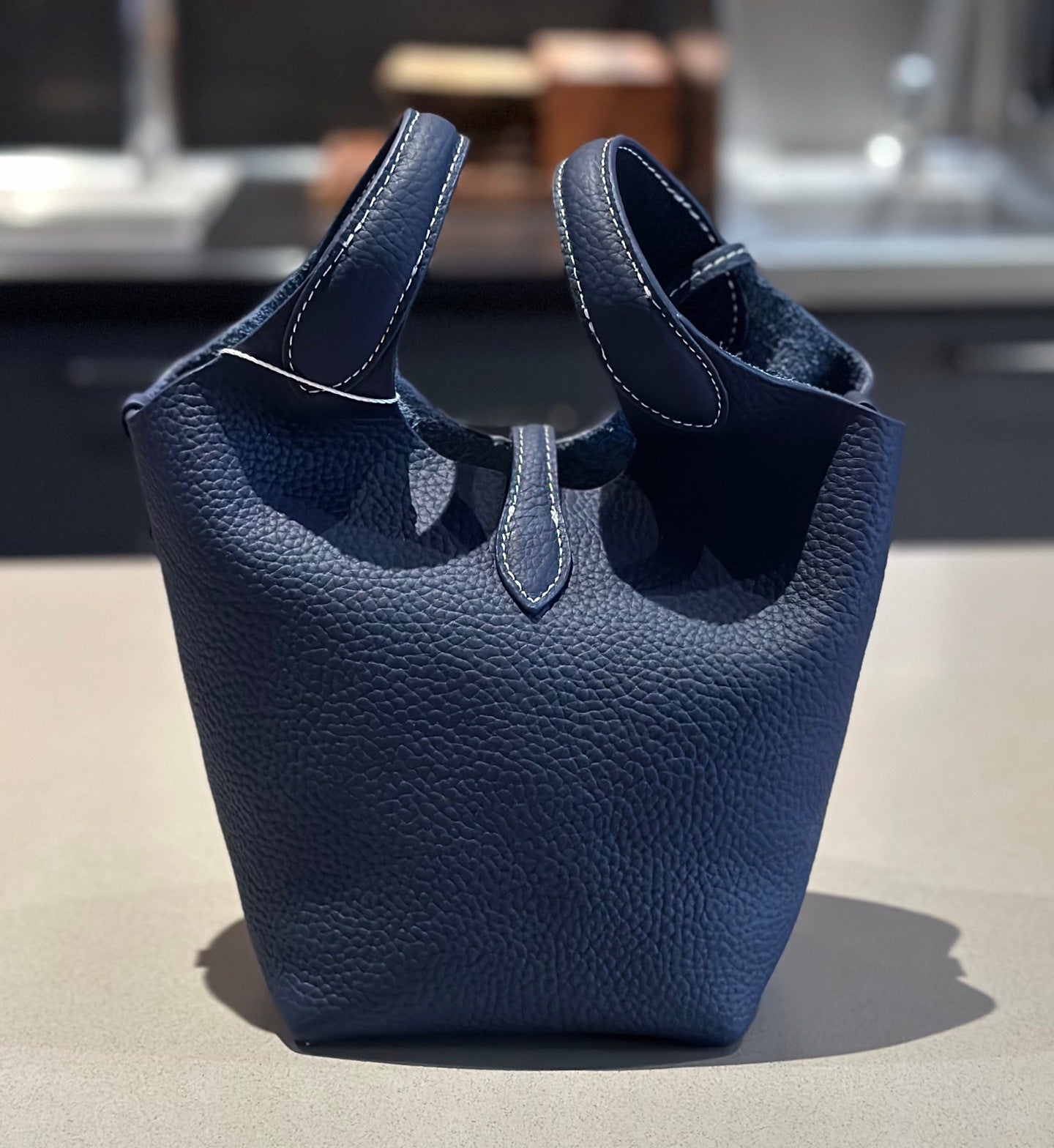 Layer Cowhide Vegetable Basket Large Capacity Bags