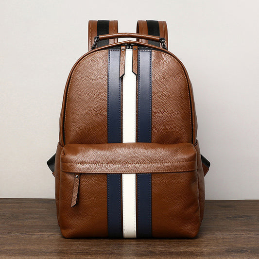 Men's Leather Fashion Trendy Large Capacity Lightweight Backpacks