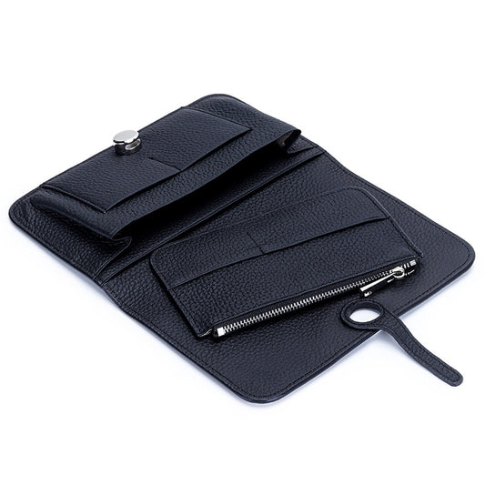 Women's Cowhide Inside Outside Long Clutch Large Ladies Wallets
