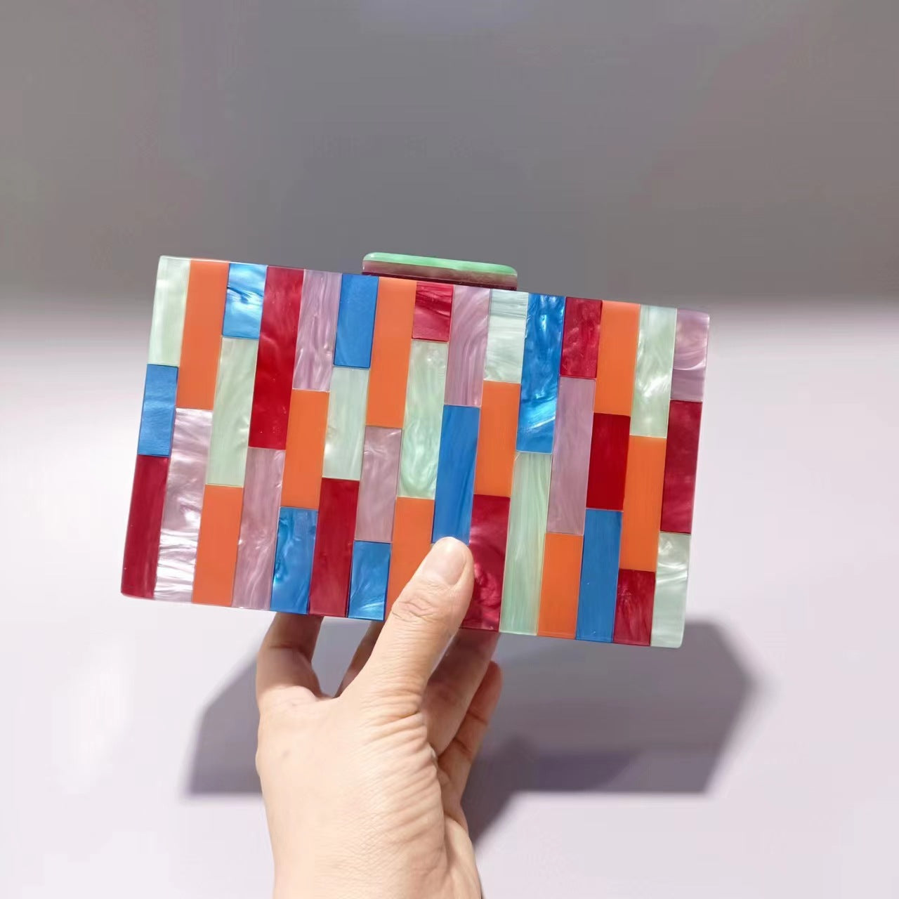 Women's Acrylic Stitching Dinner Wedding Banquet Clutch Evening Bags