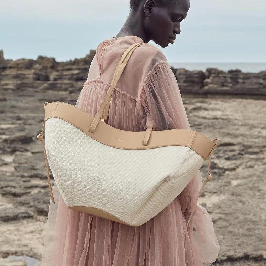 Niche Knitted Stitching Portable Large Capacity Bags