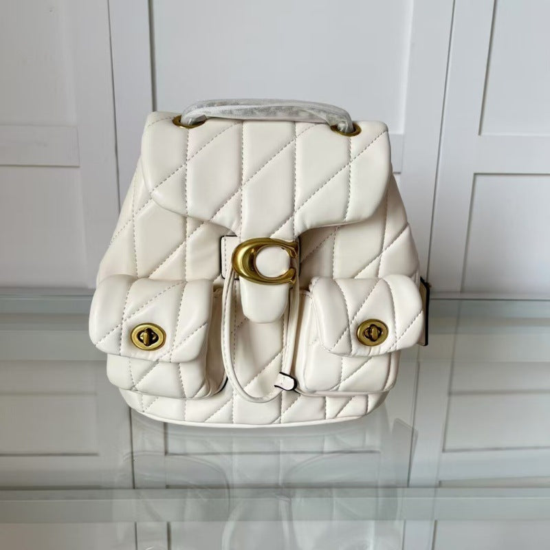 Women's Trendy Rhombus Chain Good-looking Versatile Backpacks