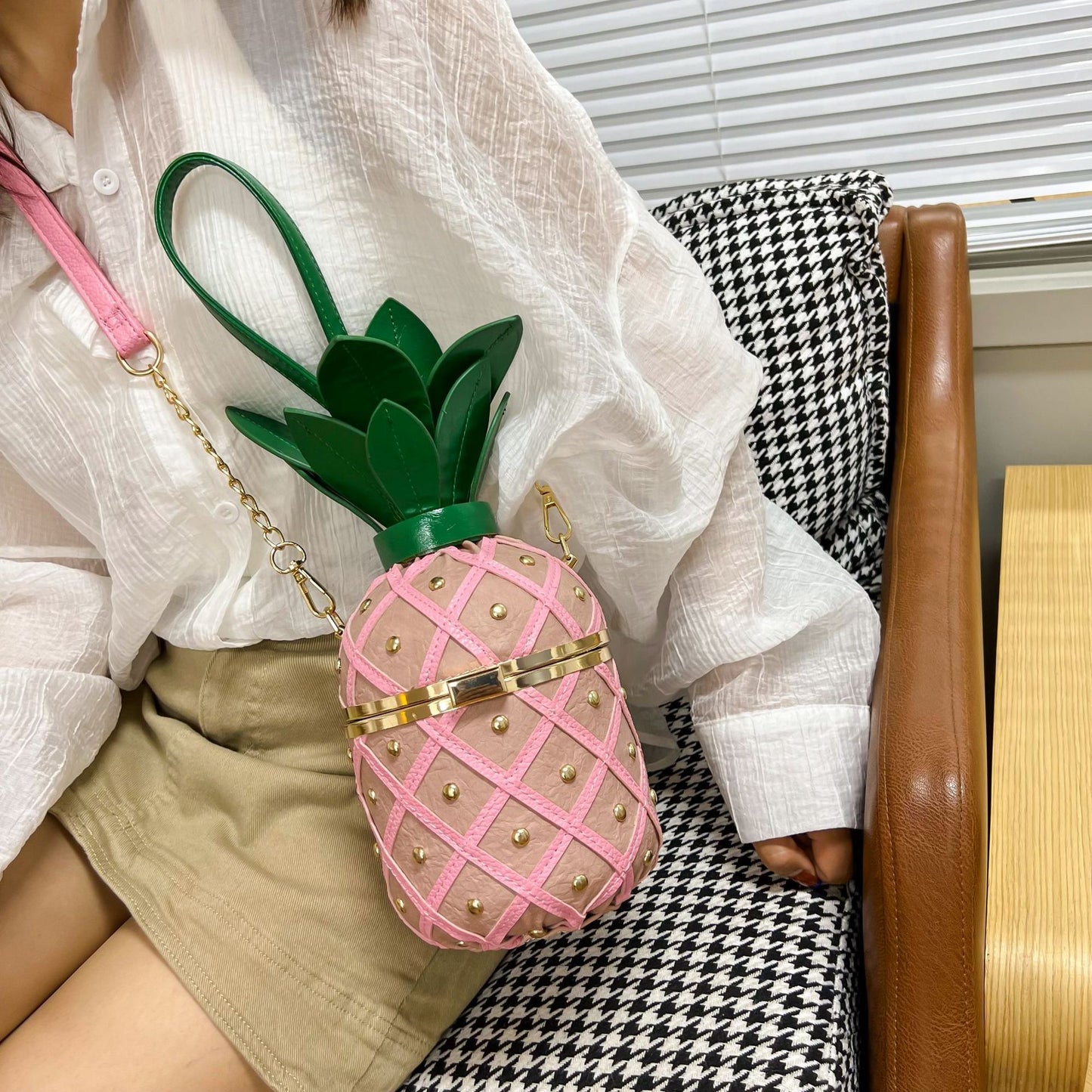 Pineapple Style Fresh Literature Art Rivet Bags