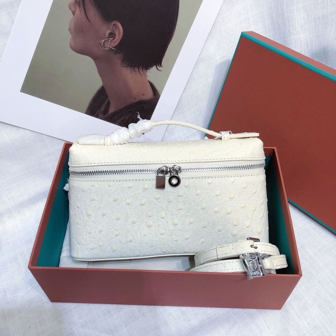 Women's Cowhide Lunch Box Camel Pattern Crossbody Bags