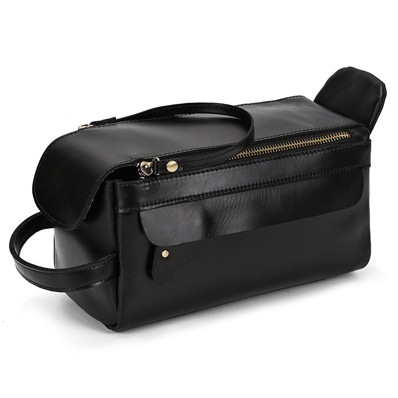 Women's & Men's & Horse Leather Clutch Real Toiletry Men's Handbags